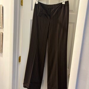 Ann Taylor LOFT Chocolate Pinstripe Wide Leg Pants Size 6